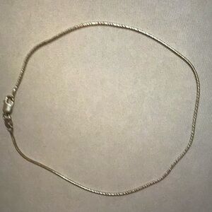 925 Italy Dia Cut Snake Ankle Bracelet 10”
